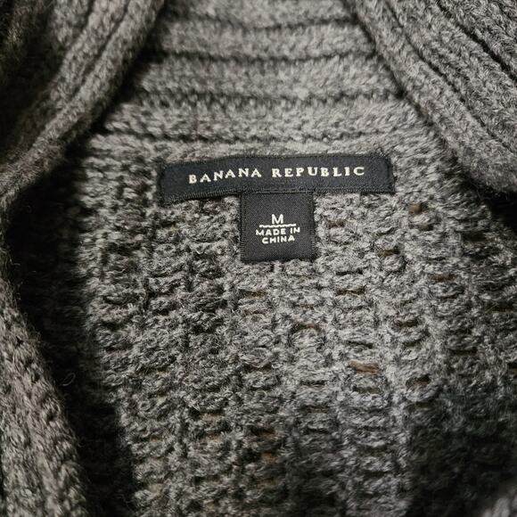Banana Republic Gray short sleeve cardigan women's size Medium Pre-owned 2201 - Picture 4 of 6